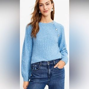 Loft sweater with jewel accents and balloon sleeves